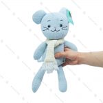 عروسک حوله ای خرگوش شال دار آبی