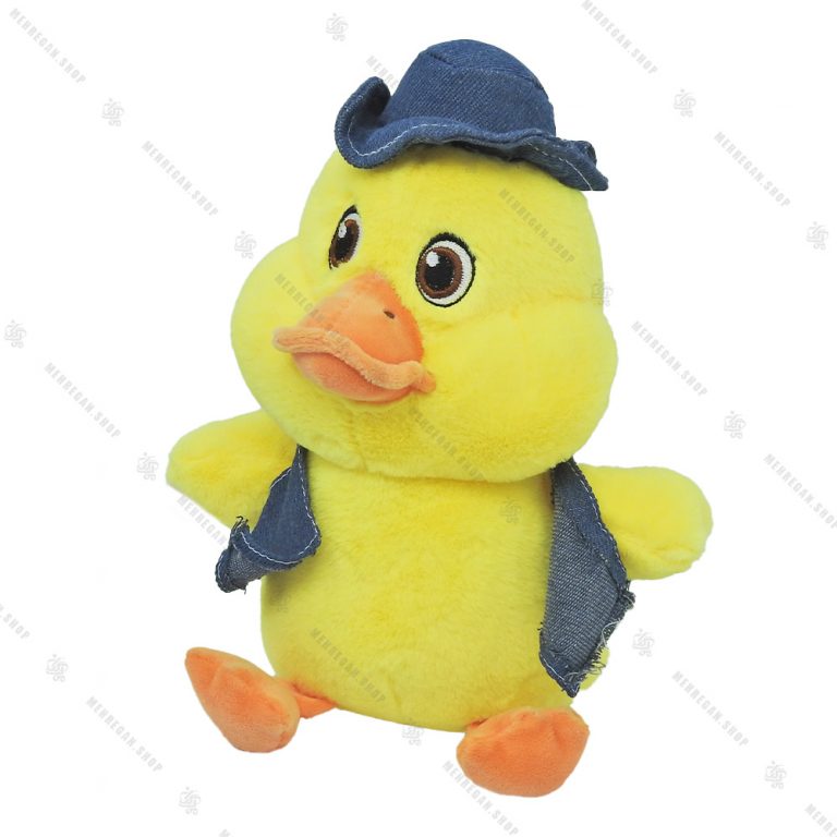 عروسک پولیشی اردک طلایی با کلاه