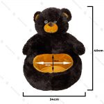 عروسک خرس نشسته سبددار کوچک