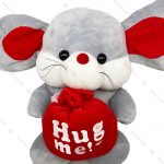 عروسک پولیشی طرح موش سایز بزرگ خاکستری