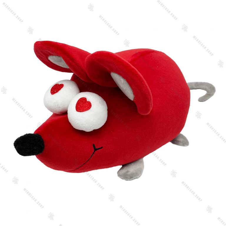 عروسک پولیشی موش چشم قلبی سایز کوچک