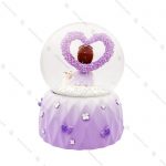 گوی موزیکال برفی فول طرح ملکه و قلب بنفش