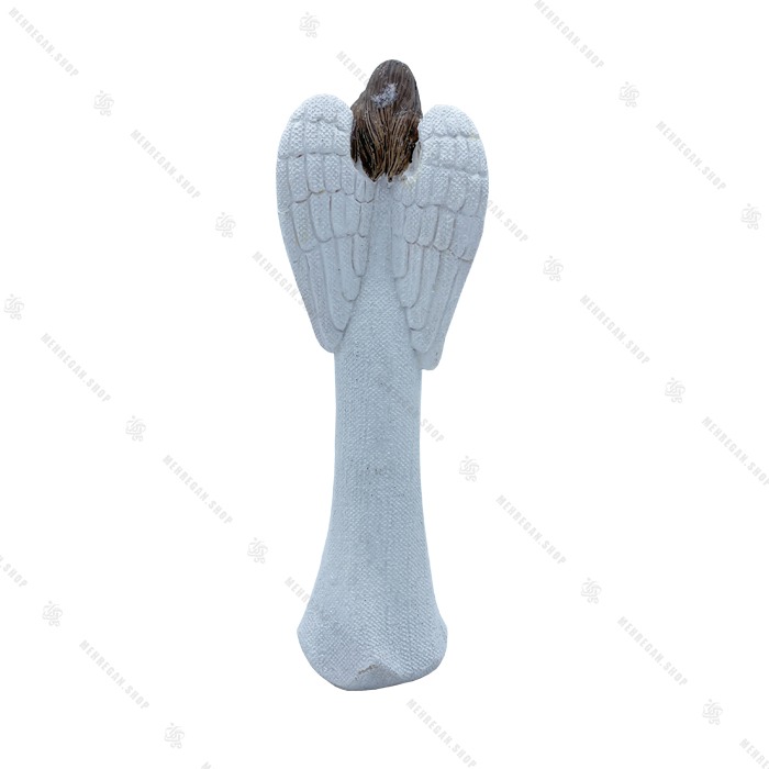 مجسمه دکوری فرشته دعا خوان بال اکلیلی 18 سانتی