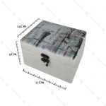 صندوقچه چوبی سفید طرح چتر و پائیز کوچک