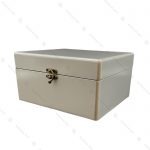 صندوقچه چوبی نقره ای متالیک ساده کوچک