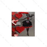 بگ کادویی فانتزی طرح دار طوسی