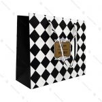 بگ کادوئی کوتاه مدل شطرنجی سیاه و سفید