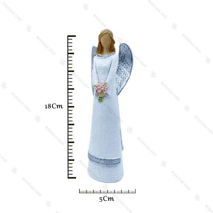 مجسمه دکوری رزینی فرشته گل بدست
