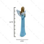 مجسمه رزینی دکوری فرشته دعا خوان آبی