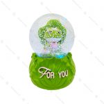 گوی موزیکال برفی مدل قورباغه قلب دار