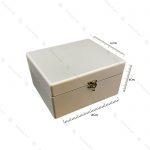 صندوقچه چوبی نقره ای متالیک ساده کوچک