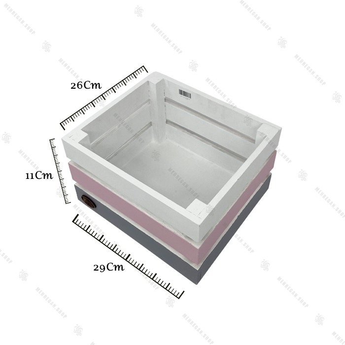 باکس هدیه چوبی سه رنگ سایز متوسط