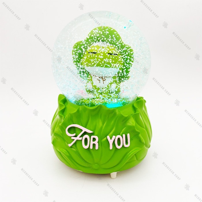 گوی موزیکال برفی فول مدل قورباغه