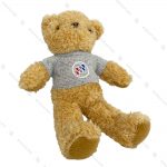 عروسک پولیشی خرس قهوه ای پلیور طوسی