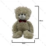 عروسک خرس فرفری سفید پاپیون دار