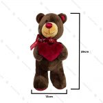 عروسک پولیشی خرس ایستاده با قلب بنفش