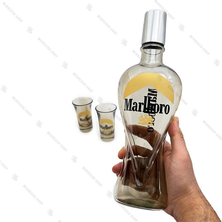 ست نوشیدنی با بطری شفاف مدل گرین اپل-Green Apple