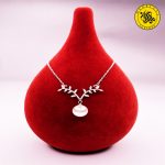 گردنبند نقره زنانه طرح شاخه و مروارید 5.30 گرمی