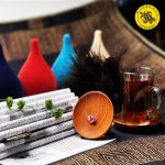 گردنبند نقره زنانه طرح سیب و سنگ اشکی 3.88 گرمی بنفش