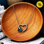 گردنبند نقره زنانه طرح قلب و ستاره 3.51 گرمی