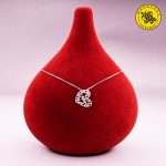 گردنبند نقره زنانه طرح قلب با نگین درشت 2.37 گرمی