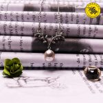 گردنبند نقره زنانه طرح شاخه و مروارید 5.30 گرمی