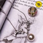 گردنبند نقره زنانه طرح شاخه و مروارید 5.30 گرمی