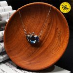 گردنبند نقره زنانه طرح سیب و سنگ اشکی 3.67 گرمی