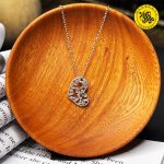 گردنبند نقره زنانه طرح قلب با نگین درشت 2.37 گرمی