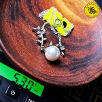 گردنبند نقره زنانه طرح شاخه و مروارید 5.30 گرمی