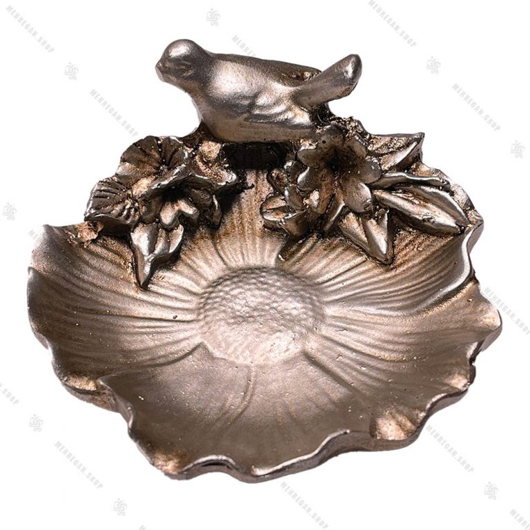 مجموعه ظروف هفت سین 9 پارچه طرح گل و پرنده نقره ای