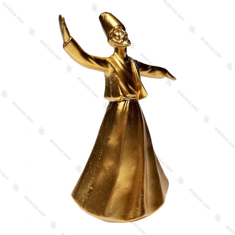 مجسمه رزینی دکوری طرح رقص سماع مدل صوفی طلایی