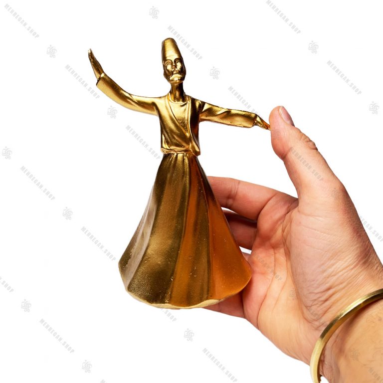 مجسمه رزینی دکوری طرح رقص سماع مدل صوفی طلایی