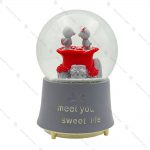 گوی برفی فول طرح گل رز و خرس