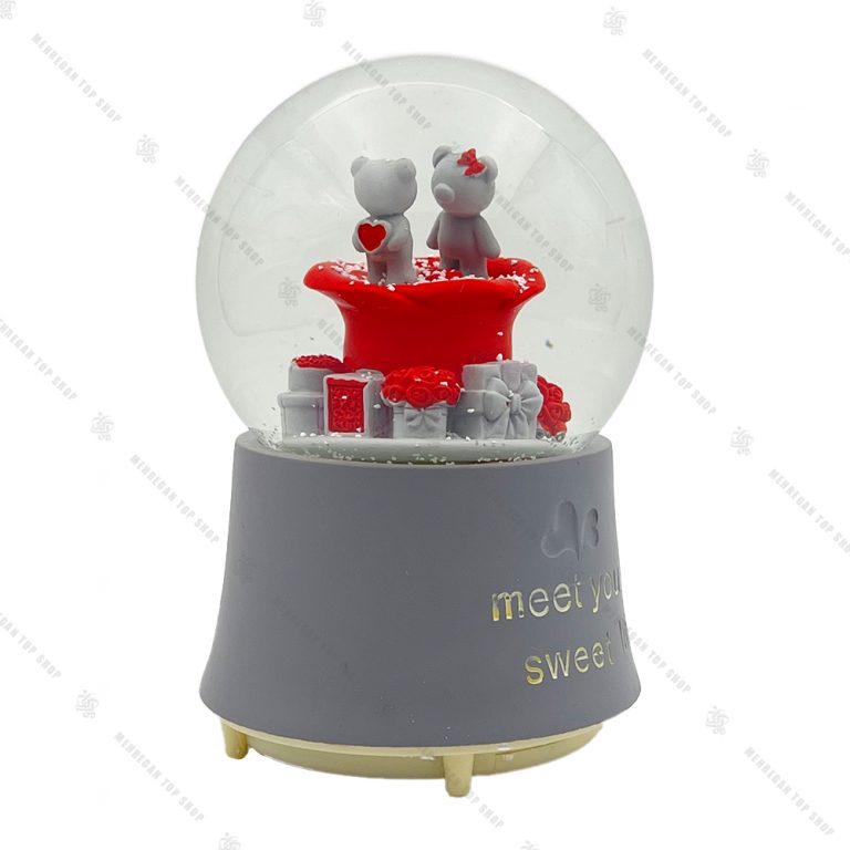 گوی برفی فول طرح گل رز و خرس