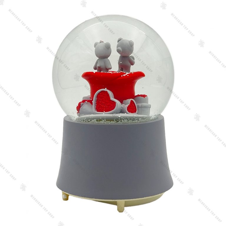 گوی برفی فول طرح گل رز و خرس