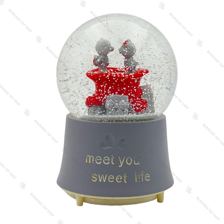 گوی برفی فول طرح گل رز و خرس