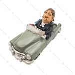 مجسمه ماشین طوسی وکیل Antique Car & Lawyer