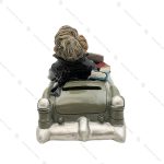 مجسمه ماشین طوسی وکیل Antique Car & Lawyer