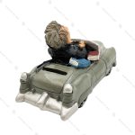 مجسمه ماشین طوسی وکیل Antique Car & Lawyer