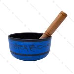 کاسه تبتی آبی طرح بودا سایز یک