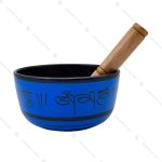 کاسه تبتی آبی طرح ام سایز دو