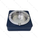 ست جاسیگاری وفندک چرمی نقره ای