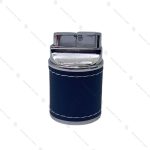 ست جاسیگاری وفندک چرمی نقره ای