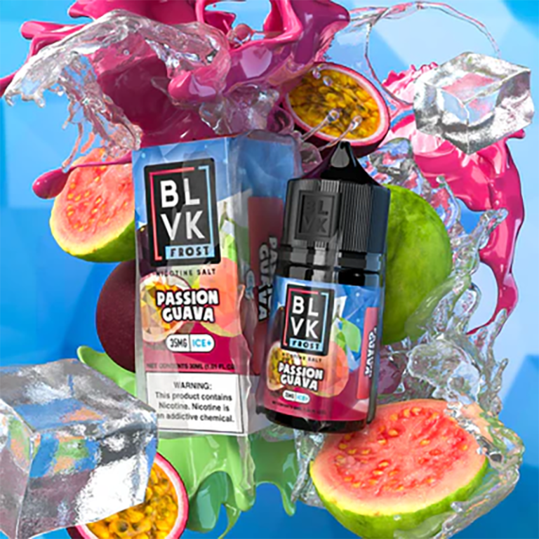 سالت نیکوتین بی ال وی کی پشن فروت گواوا یخ Blvk Passion Guava Ice (30ml)