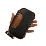 کیف پیپ ساونلی چرم مشکی قهوه ای Savinelli Pipe Bag