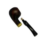 پیپ داپر قهوه ای تیره کد 1878 Dapper dark brown engraving Pipe