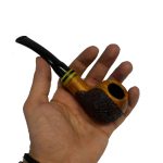 پیپ داپر قهوه ای روشن حکاکی کد 1879 Dapper Light brown engraving Pipe