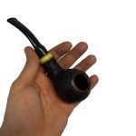 پیپ داپر قهوه ای تیره کد 1878 Dapper dark brown engraving Pipe