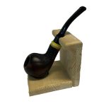 پیپ داپر قهوه ای تیره کد 1878 Dapper dark brown engraving Pipe